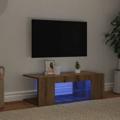 Tv-Meubels*vidaXL Tv-meubel met LED 90x39x30 cm bewerkt hout artisanaal eiken artisanaal eikenkleurig