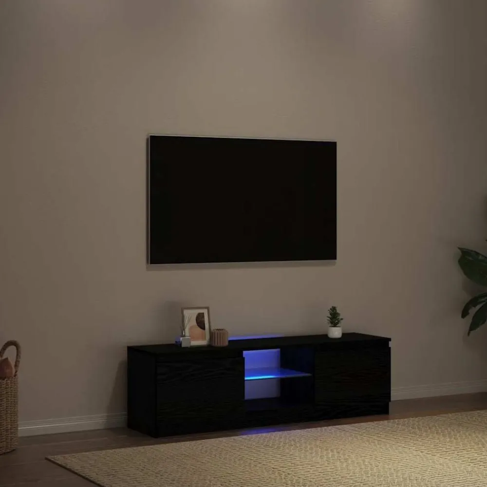 Tv-meubel met LED 120x30x36 cm bewerkt hout>vidaXL Outlet