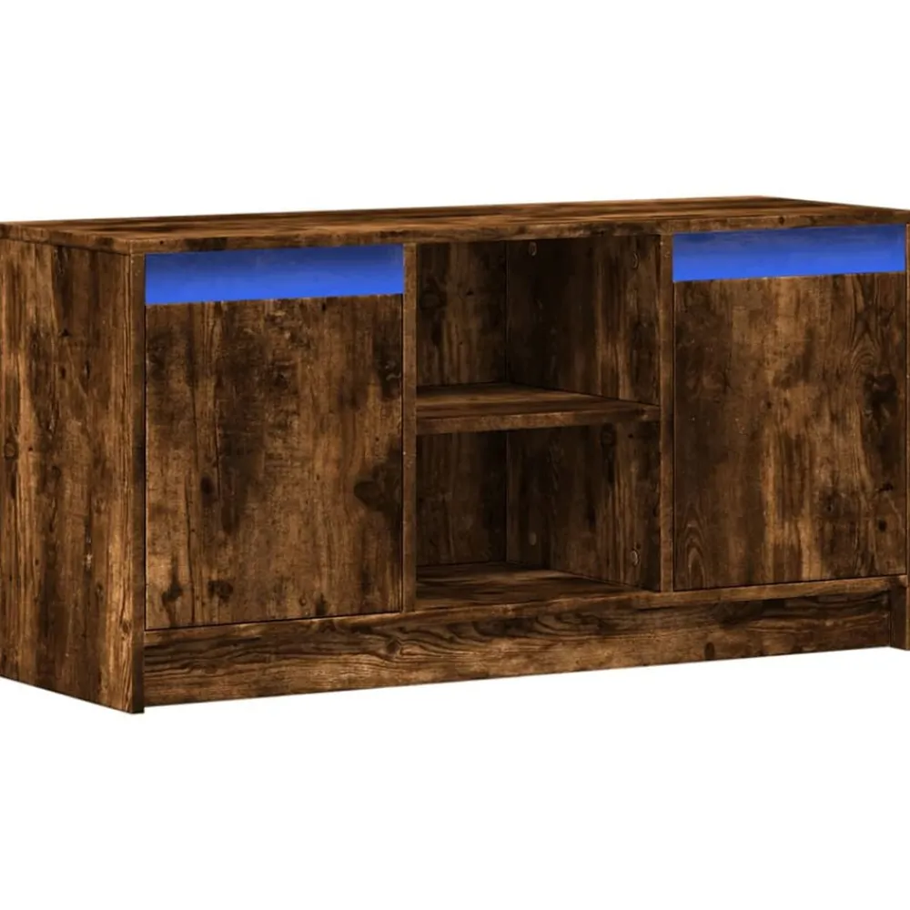 Tv-Meubels*vidaXL Tv-meubel met LED 100x34x50 cm bewerkt hout kleur Gerookt eiken