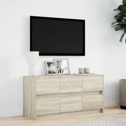 Tv-Meubels*vidaXL Tv-meubel met LED 100x34x50 cm bewerkt hout kleurig Sonoma eiken