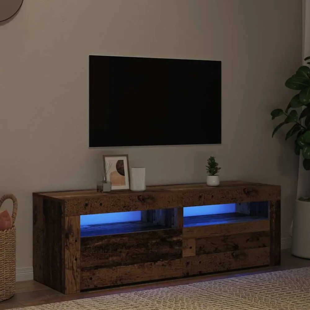 Tv-meubel met LED 120x35x40 cm bewerkt hout>vidaXL Clearance