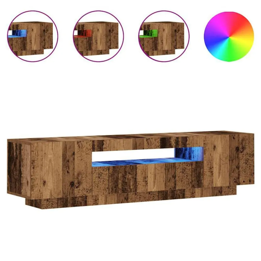 Tv-meubel met LED 160x35x40 cm bewerkt hout>vidaXL Clearance