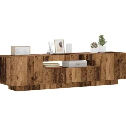 Tv-meubel met LED 160x35x40 cm bewerkt hout>vidaXL Clearance