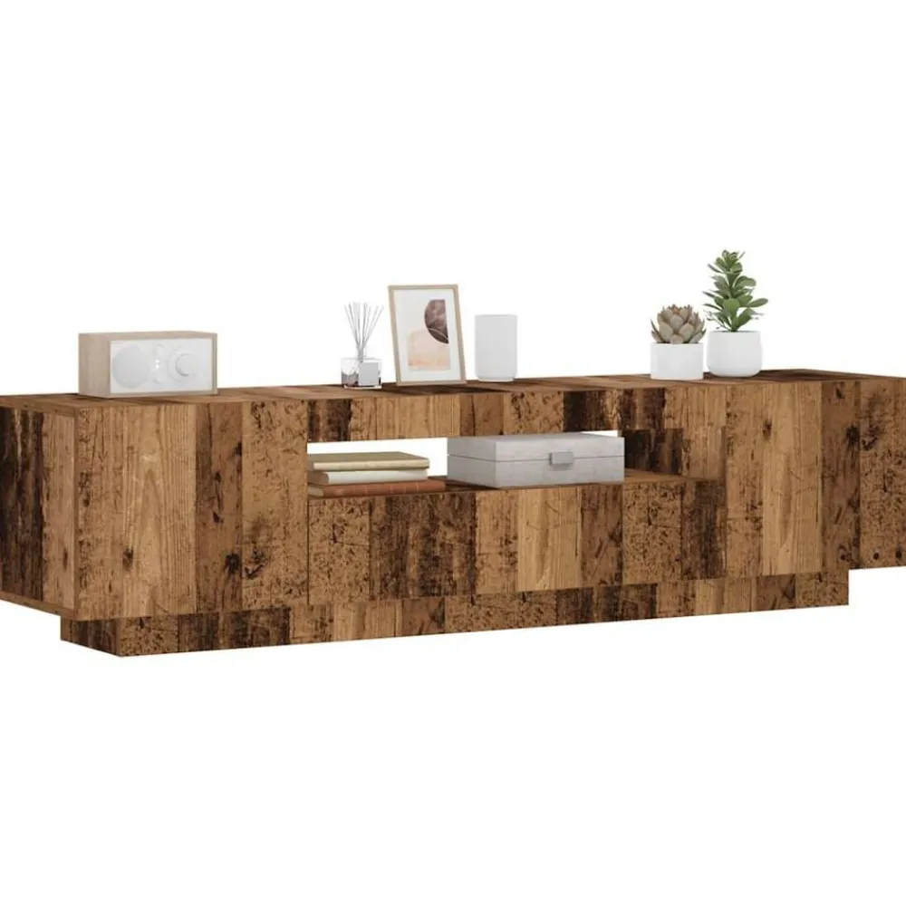 Tv-meubel met LED 160x35x40 cm bewerkt hout>vidaXL Clearance