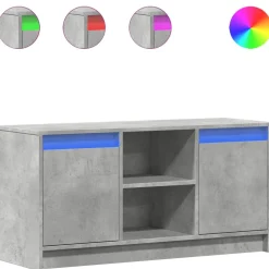 Tv-Meubels*vidaXL Tv-meubel met LED 100x34x50 cm bewerkt hout Betongrijs