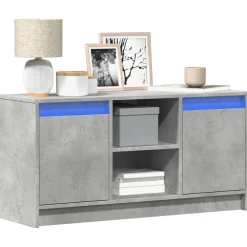 Tv-Meubels*vidaXL Tv-meubel met LED 100x34x50 cm bewerkt hout Betongrijs