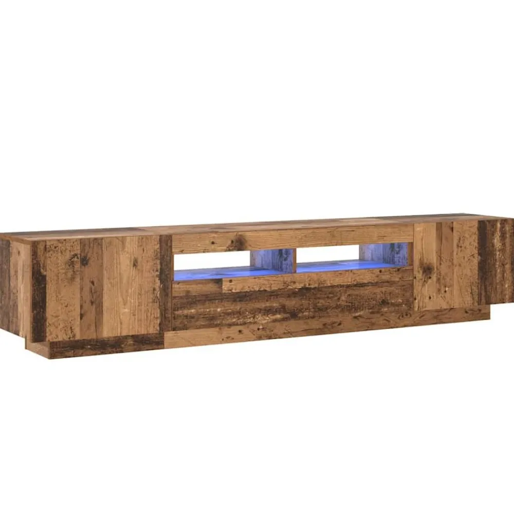 Tv-meubel met LED 200x35x40 cm bewerkt hout>vidaXL Clearance