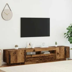 Tv-meubel met LED 200x35x40 cm bewerkt hout>vidaXL Clearance