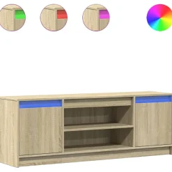 Tv-Meubels*vidaXL Tv-meubel met LED 139,5x34x50 cm bewerkt hout kleur Sonoma eiken