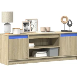 Tv-Meubels*vidaXL Tv-meubel met LED 139,5x34x50 cm bewerkt hout kleur Sonoma eiken