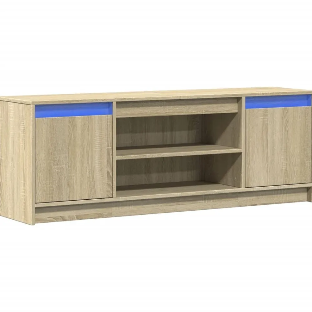 Tv-Meubels*vidaXL Tv-meubel met LED 139,5x34x50 cm bewerkt hout kleur Sonoma eiken