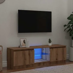 Tv-Meubels*vidaXL Tv-meubel met LED 120x30x36 cm bewerkt hout artisanaal eiken artisanaal eikenkleurig