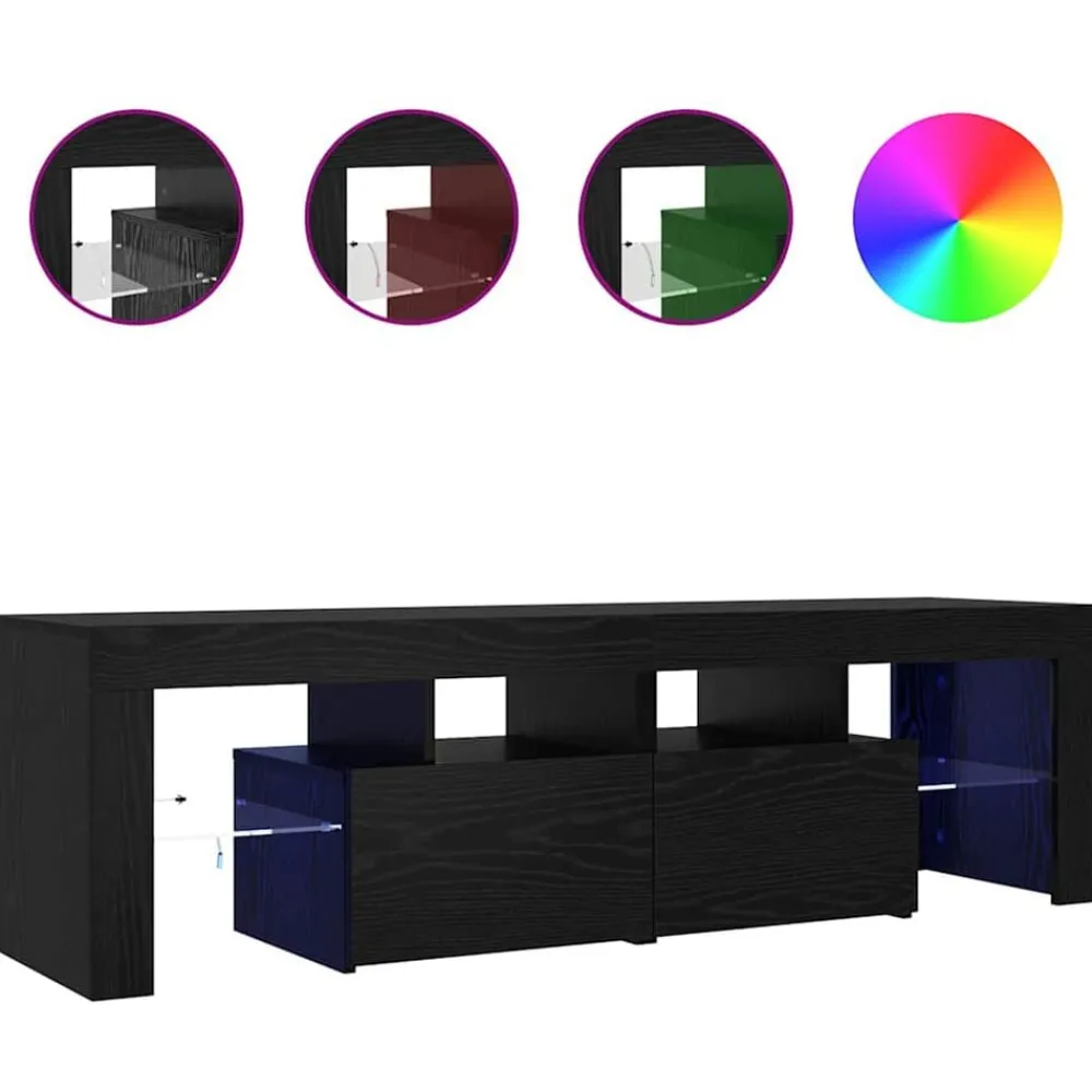 Tv-meubel met LED 140x36,5x40 cm bewerkt hout>vidaXL Discount