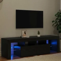 Tv-meubel met LED 140x36,5x40 cm bewerkt hout><noscript><img width=