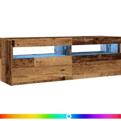 Tv-Meubels*vidaXL Tv-meubel met LED 120x35x40 cm bewerkt hout Oud hout