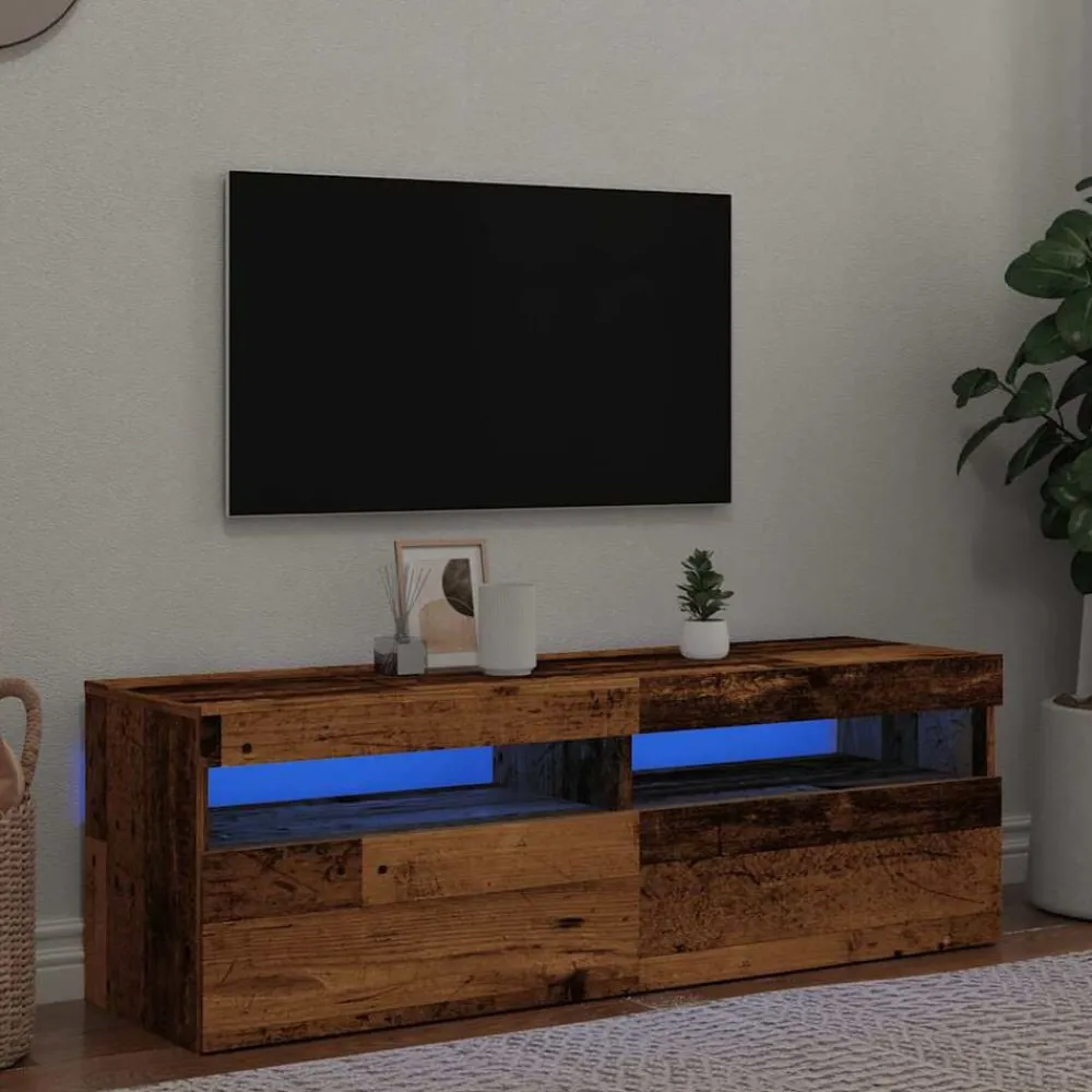 Tv-Meubels*vidaXL Tv-meubel met LED 120x35x40 cm bewerkt hout Oud hout