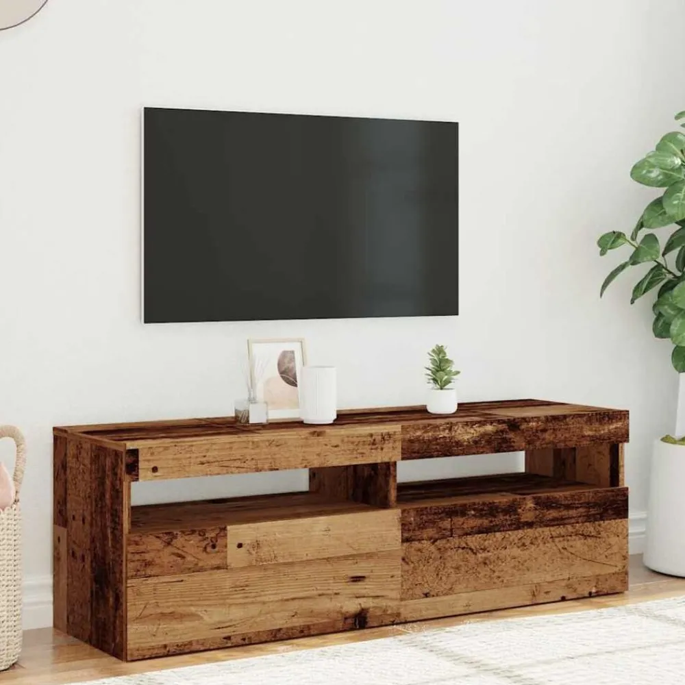 Tv-Meubels*vidaXL Tv-meubel met LED 120x35x40 cm bewerkt hout Oud hout