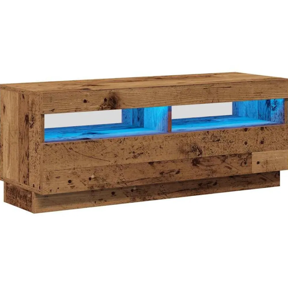 Tv-meubel met LED 100x35x40 cm bewerkt hout>vidaXL Outlet