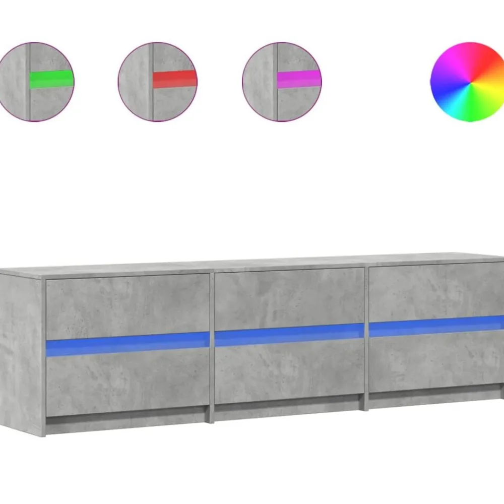 Tv-meubel met LED 180x34x50 cm bewerkt hout>vidaXL New