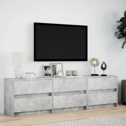 Tv-meubel met LED 180x34x50 cm bewerkt hout><noscript><img width=