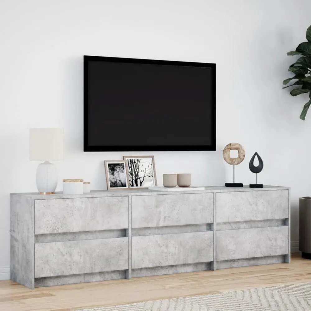 Tv-meubel met LED 180x34x50 cm bewerkt hout>vidaXL New