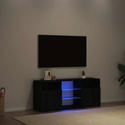 Tv-meubel met LED 120x30x50 cm bewerkt hout>vidaXL Hot