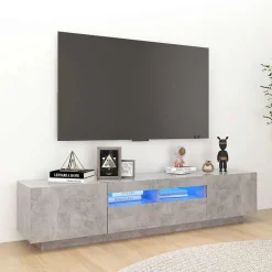 Tv-Meubels*vidaXL Tv-meubel met LED-verlichting 180x35x40 cm Betongrijs