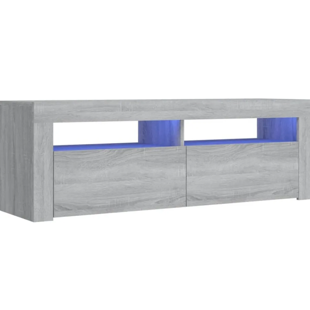 Tv-Meubels*vidaXL Tv-meubel met LED-verlichting 120x35x40 cm eiken Grijs sonoma