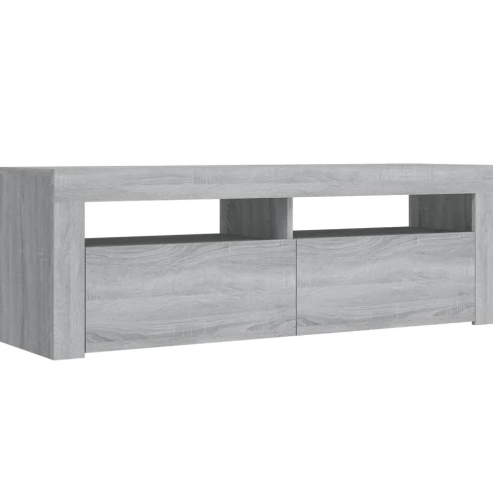 Tv-Meubels*vidaXL Tv-meubel met LED-verlichting 120x35x40 cm eiken Grijs sonoma