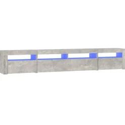 Tv-Meubels*vidaXL Tv-meubel met LED-verlichting 240x35x40 cm Betongrijs