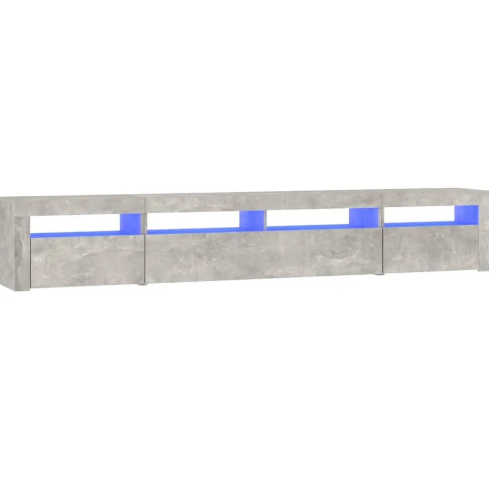 Tv-Meubels*vidaXL Tv-meubel met LED-verlichting 240x35x40 cm Betongrijs