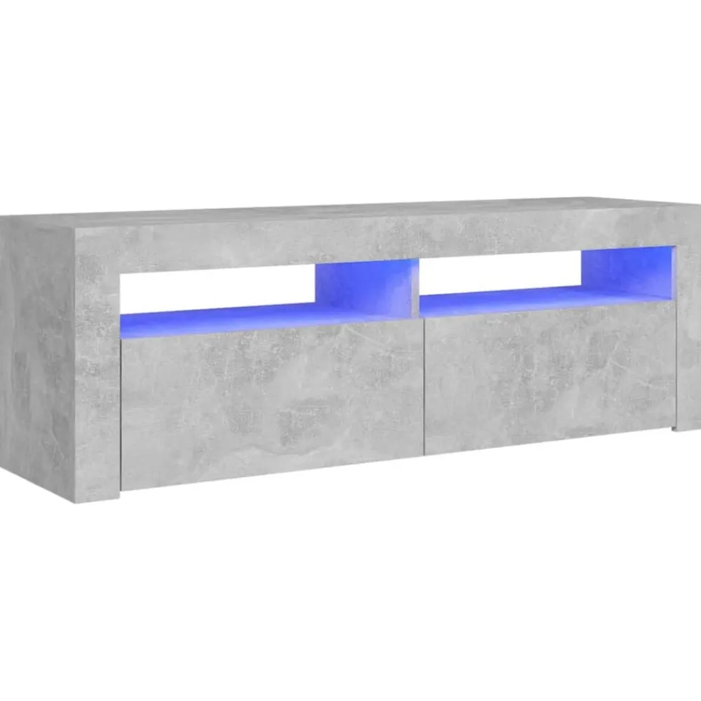 Tv-Meubels*vidaXL Tv-meubel met LED-verlichting 120x35x40 cm Betongrijs
