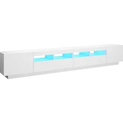 Tv-Meubels*vidaXL Tv-meubel met LED-verlichting 260x35x40 cm Wit
