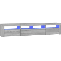 Tv-meubel met LED-verlichting 210x35x40 cm eiken>vidaXL Outlet