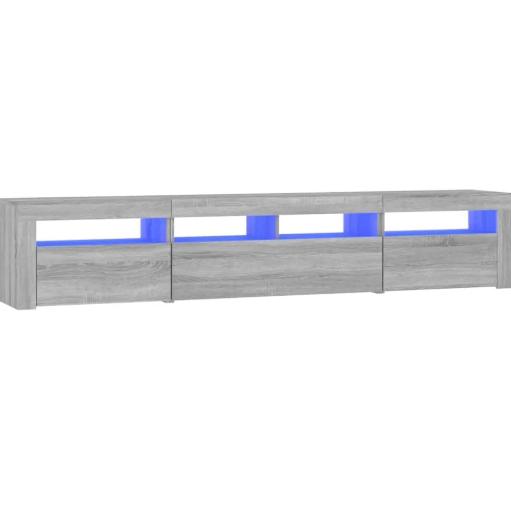 Tv-meubel met LED-verlichting 210x35x40 cm eiken>vidaXL Outlet