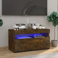 Tv-Meubels*vidaXL Tv-meubel met LED-verlichting 75x35x40 cm kleurig Gerookt eiken