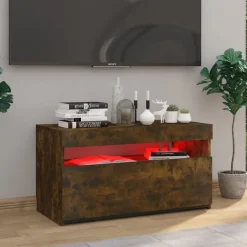 Tv-Meubels*vidaXL Tv-meubel met LED-verlichting 75x35x40 cm kleurig Gerookt eiken