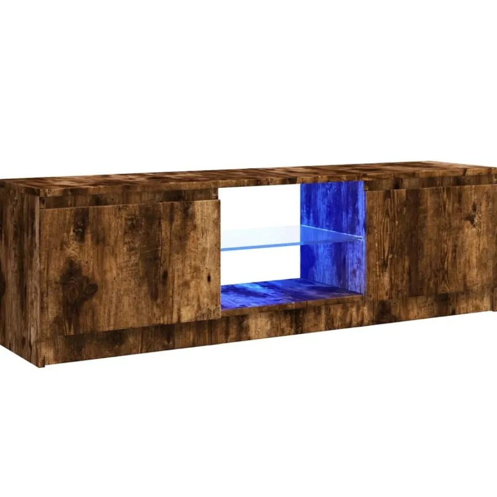Tv-Meubels*vidaXL Tv-meubel met LED-verlichting 120x30x36 cm kleur Gerookt eiken