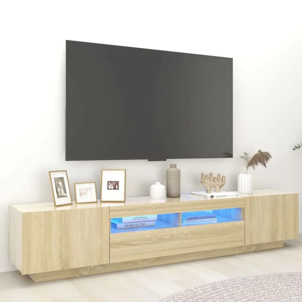 Tv-meubel met LED-verlichting 200x35x40 cm kleurig>vidaXL