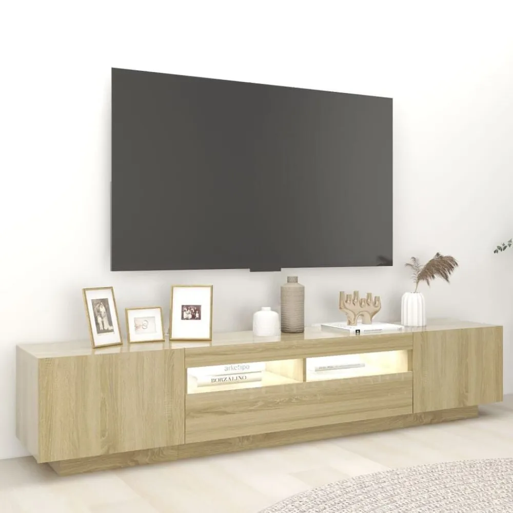 Tv-meubel met LED-verlichting 200x35x40 cm kleurig>vidaXL