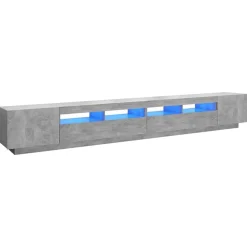 Tv-Meubels*vidaXL Tv-meubel met LED-verlichting 300x35x40 cm Betongrijs