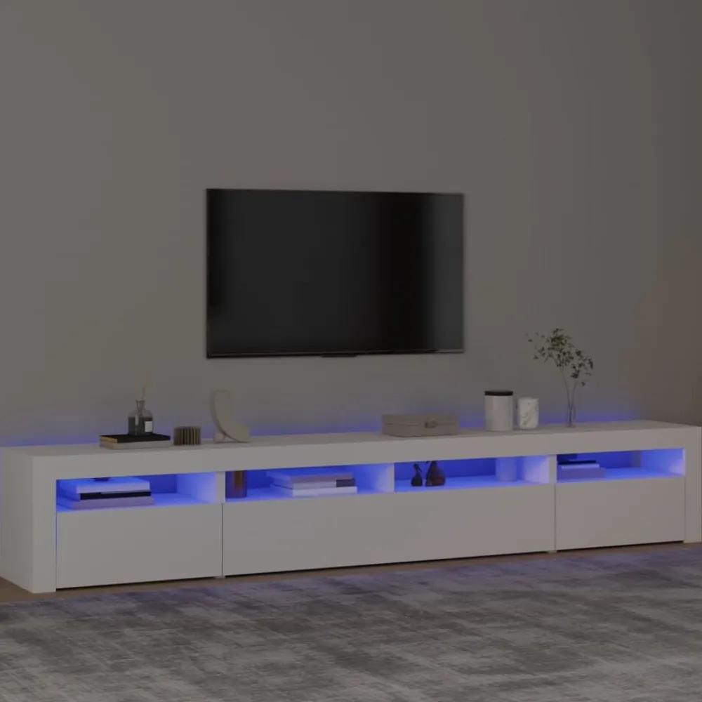 Tv-Meubels*vidaXL Tv-meubel met LED-verlichting 240x35x40 cm Wit