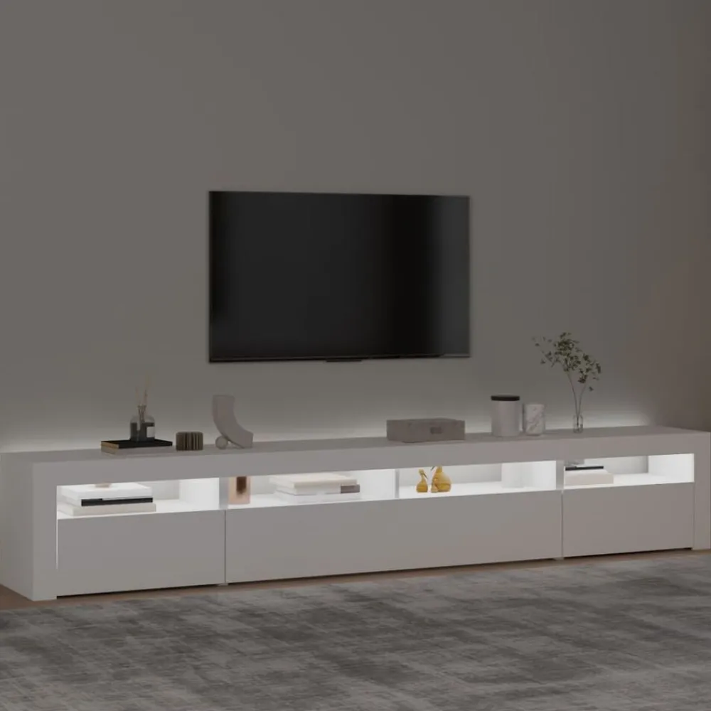 Tv-Meubels*vidaXL Tv-meubel met LED-verlichting 240x35x40 cm Wit