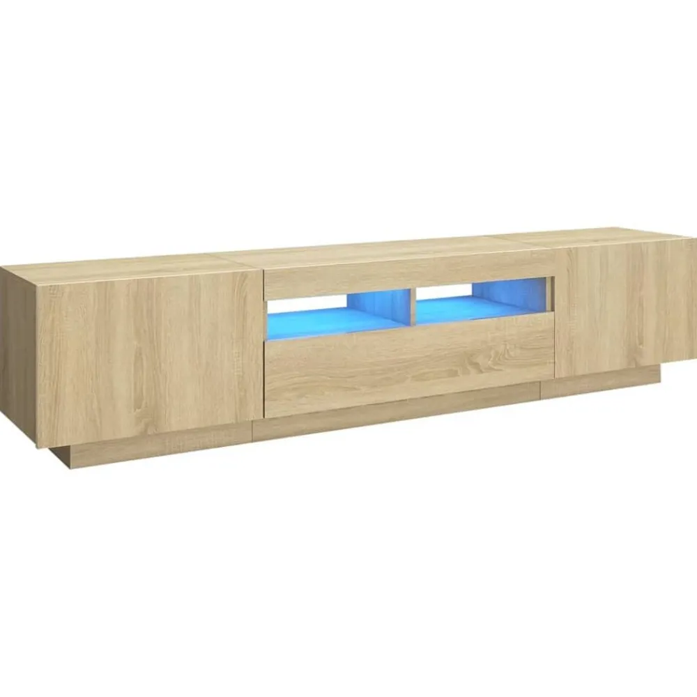 Tv-Meubels*vidaXL Tv-meubel met LED-verlichting 180x35x40 cm kleurig Sonoma eiken