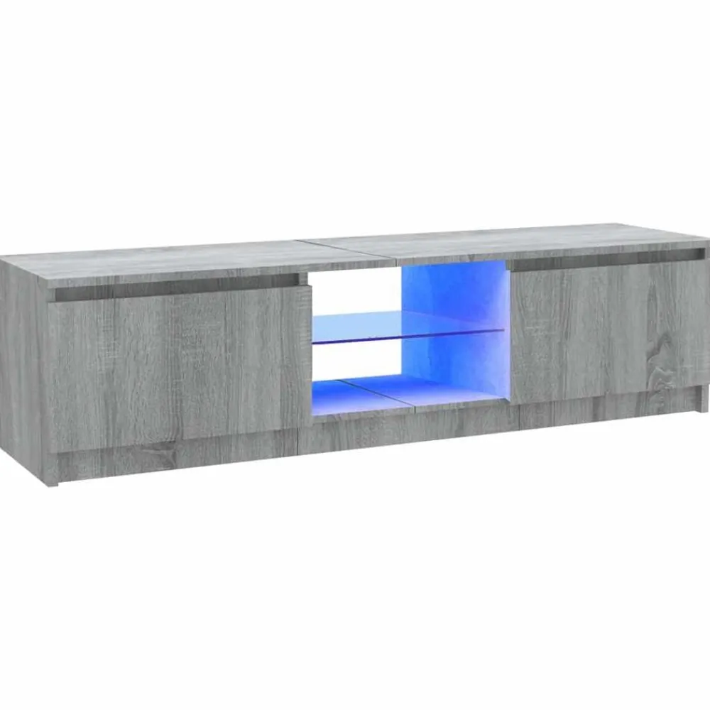 Tv-Meubels*vidaXL Tv-meubel met LED-verlichting 120x30x36 cm eiken Grijs sonoma