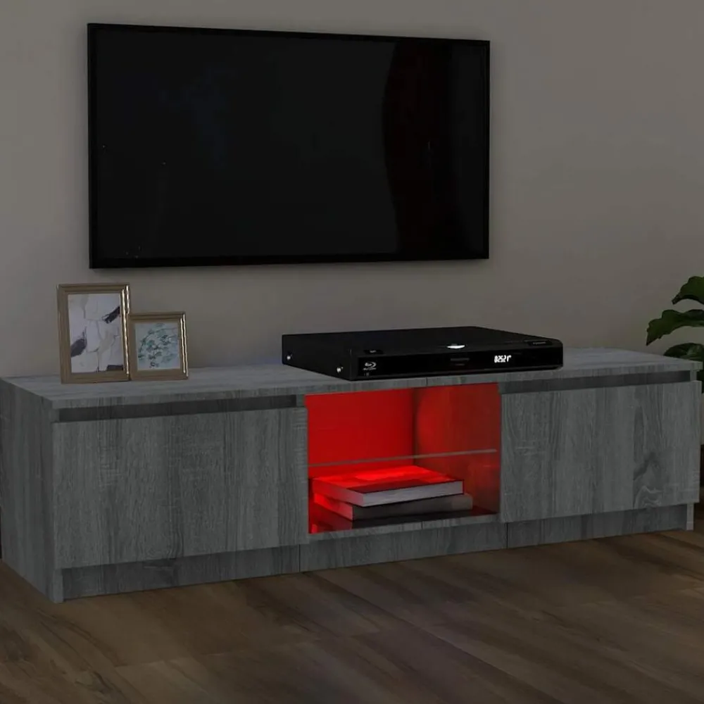Tv-Meubels*vidaXL Tv-meubel met LED-verlichting 120x30x36 cm eiken Grijs sonoma