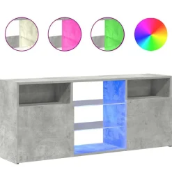 Tv-Meubels*vidaXL Tv-meubel met LED-verlichting 120x30x50 cm Betongrijs