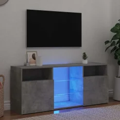 Tv-Meubels*vidaXL Tv-meubel met LED-verlichting 120x30x50 cm Betongrijs