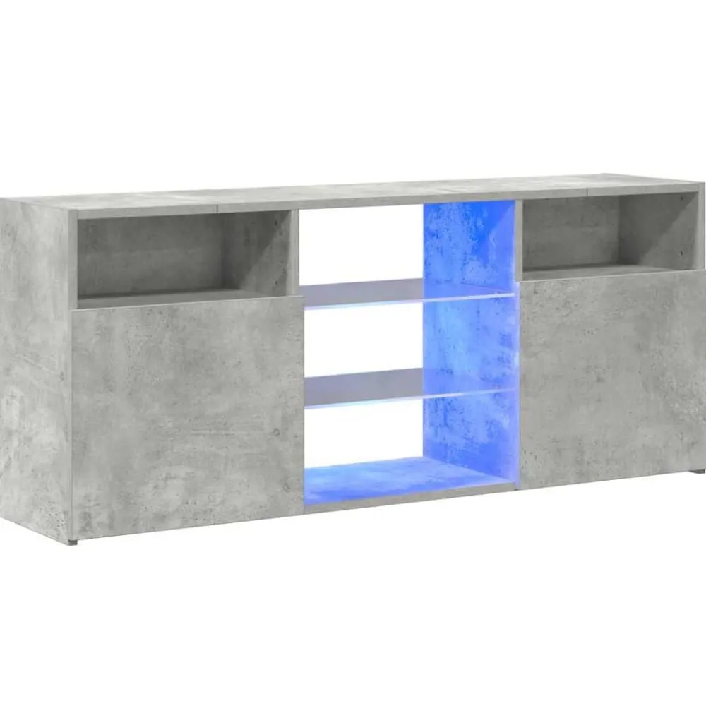 Tv-Meubels*vidaXL Tv-meubel met LED-verlichting 120x30x50 cm Betongrijs