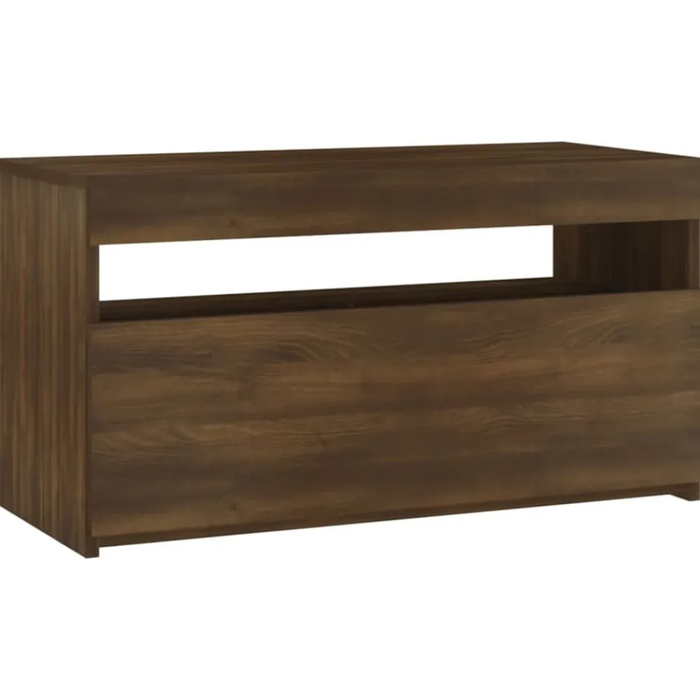 Tv-Meubels*vidaXL Tv-meubel met LED-verlichting 75x35x40 cm bruin eikenkleur